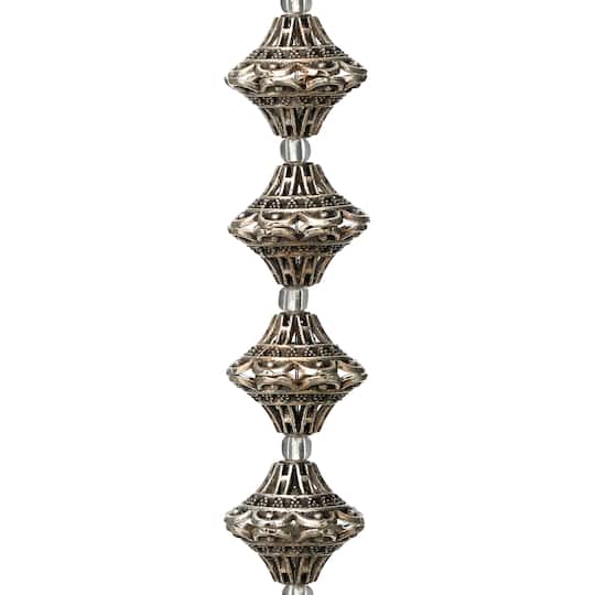 Silver Metal Cap-shaped Beads, 18mm by Bead Landing™